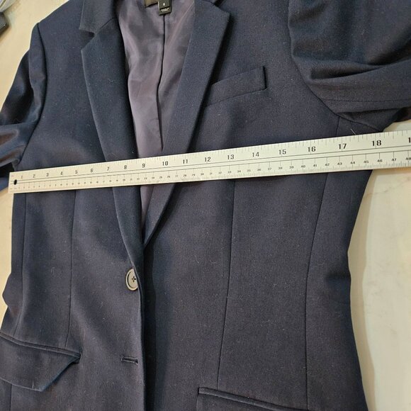 J. Crew Blazer Size 8 Navy Schoolboy Front Pockets, 2 Button Cotton Preppy - Picture 11 of 13